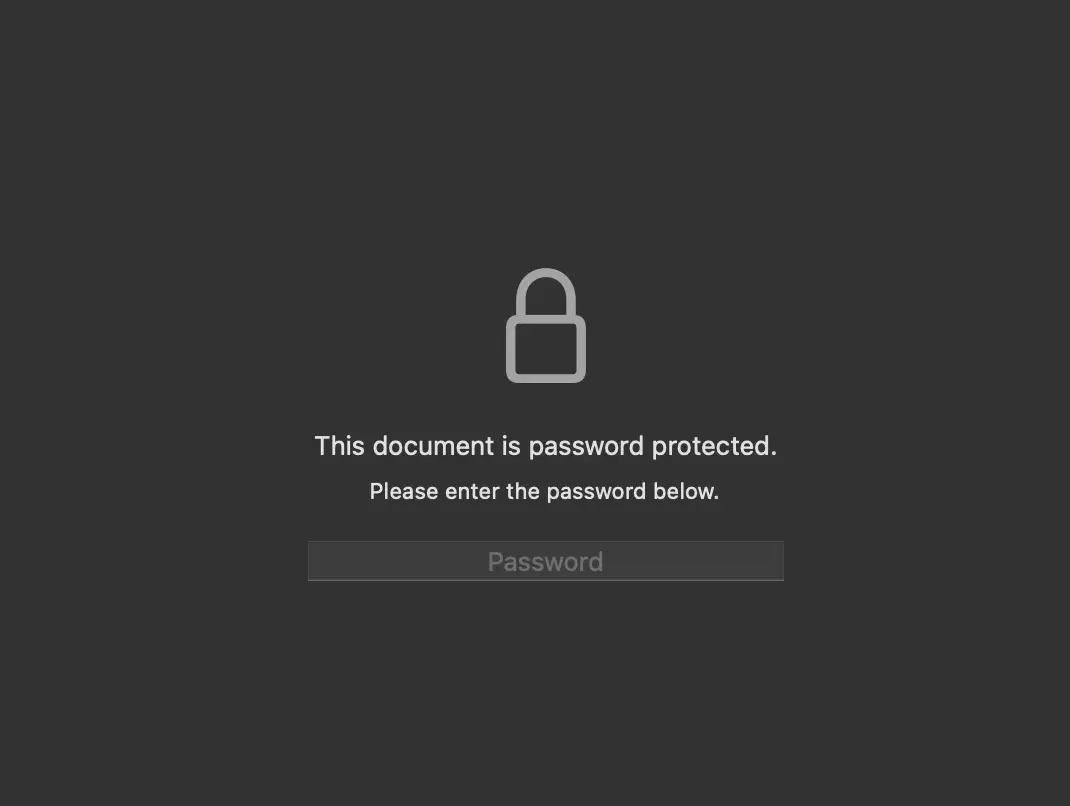 password protected PDF