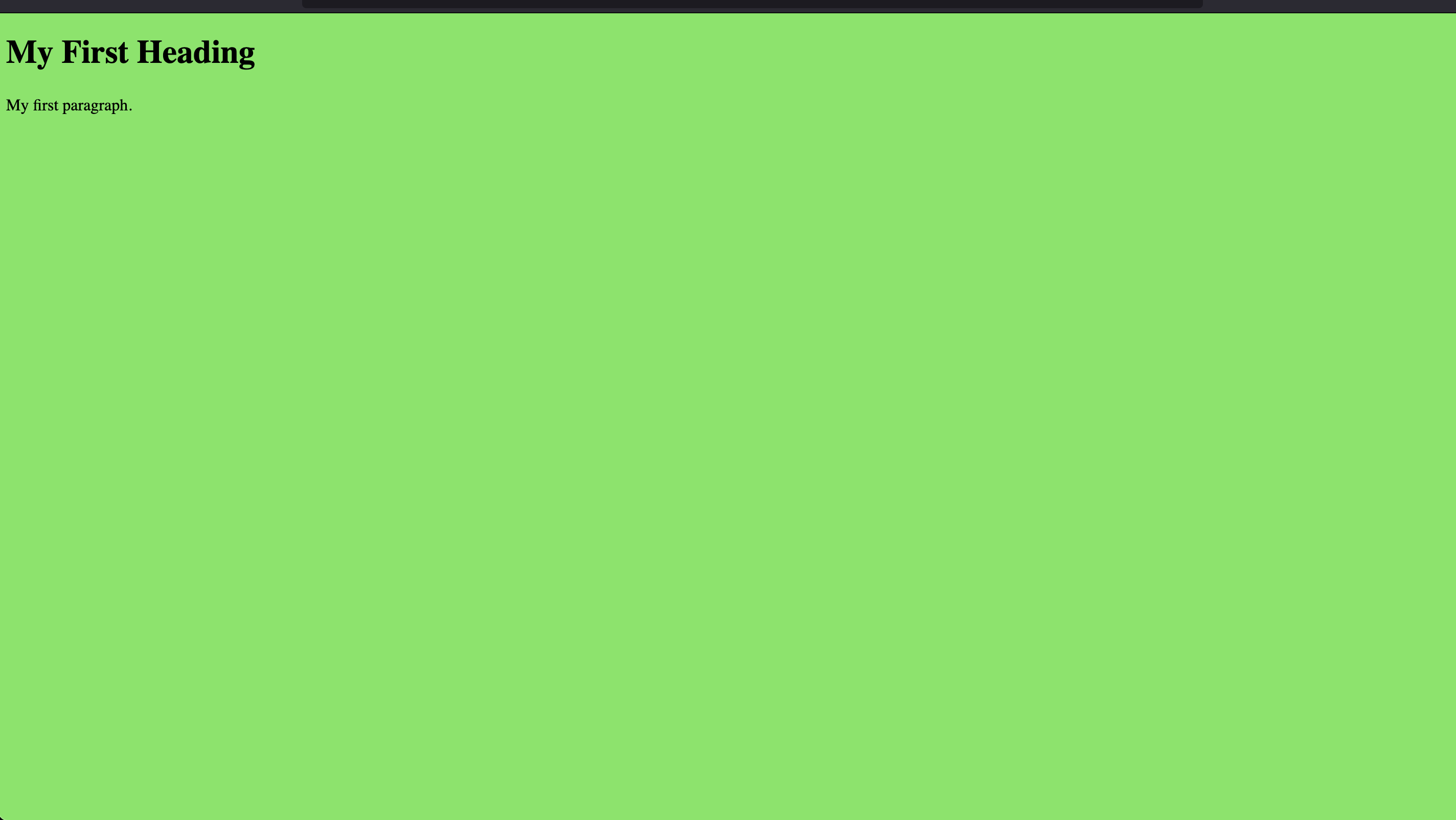 simple.html in a browser