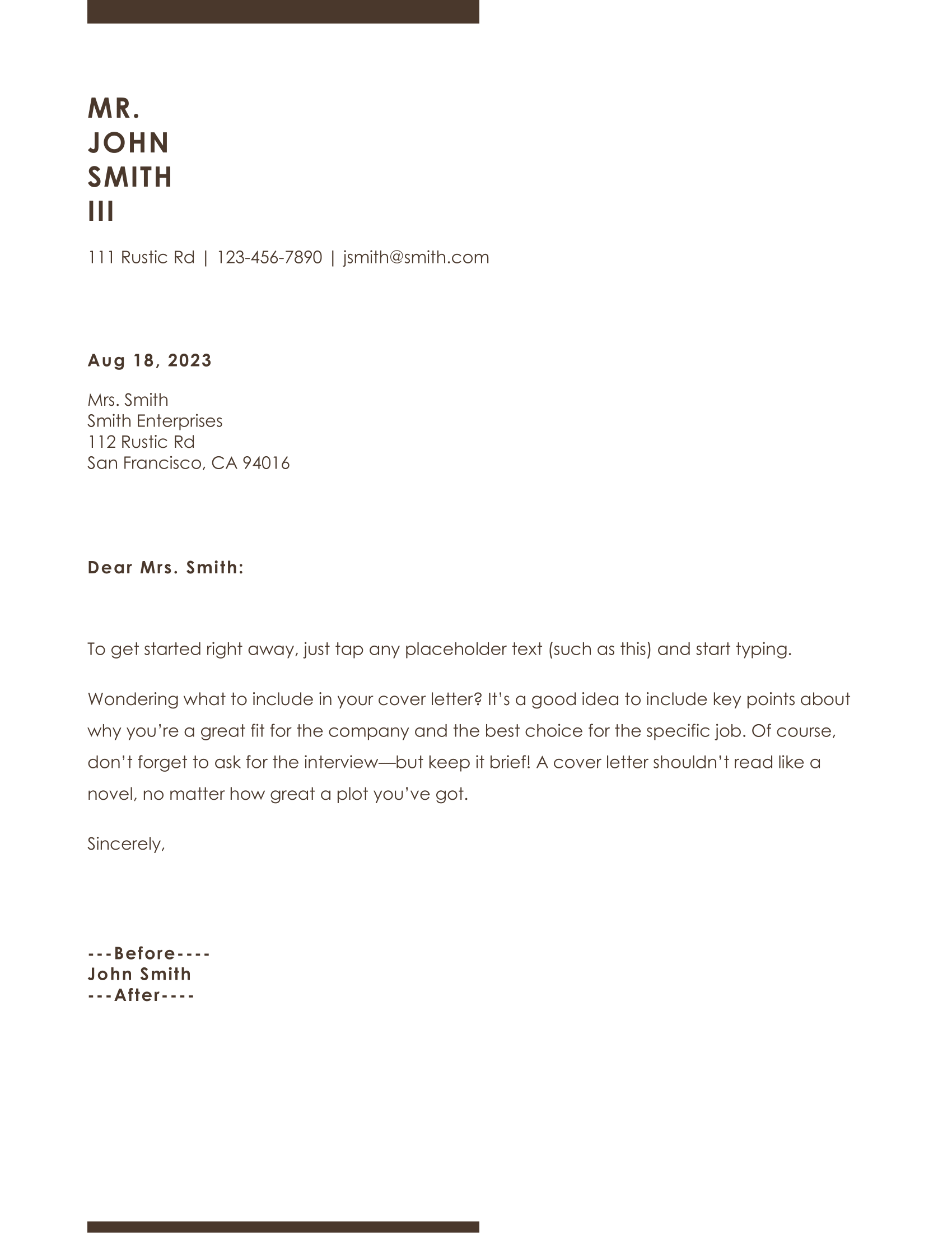Edited cover letter