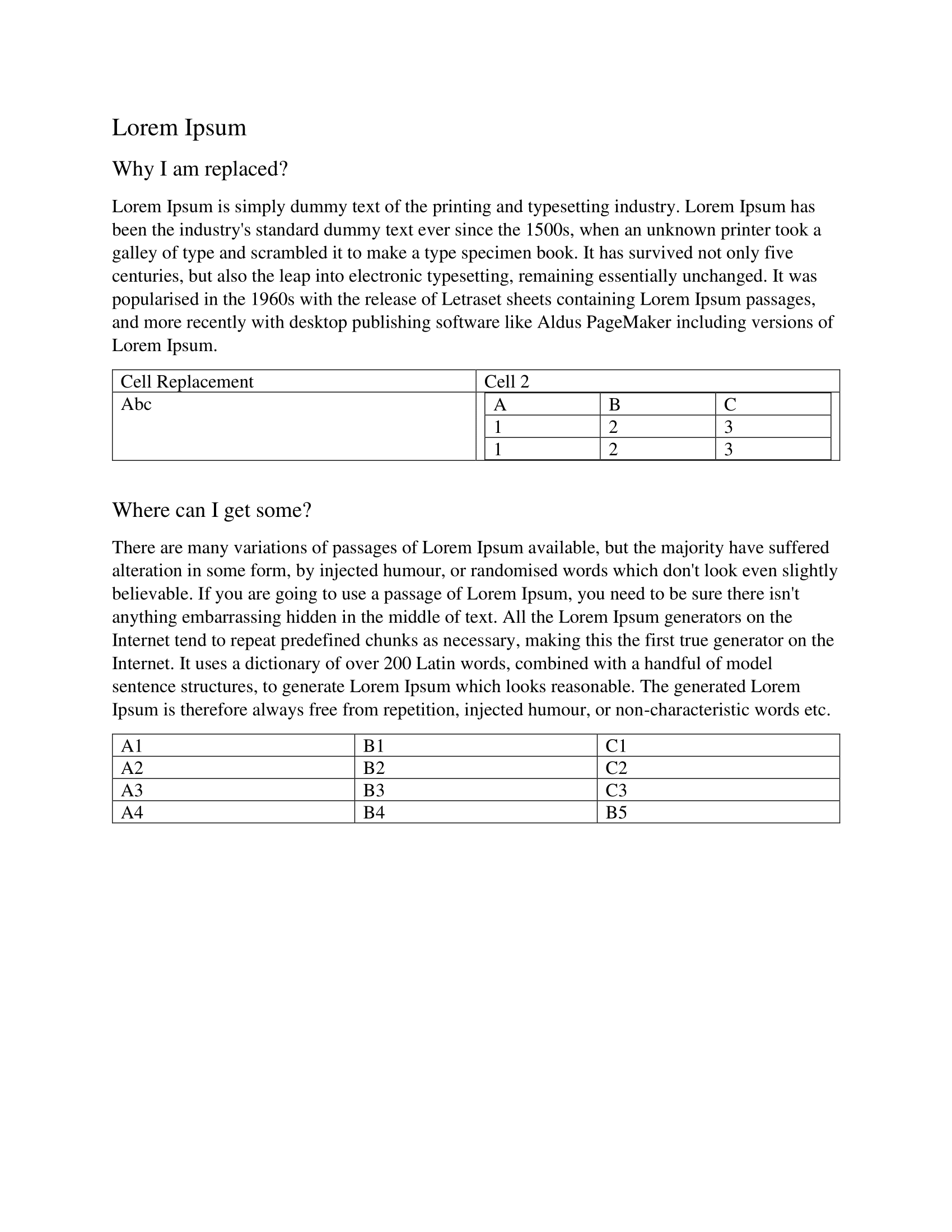 Document with replaced text