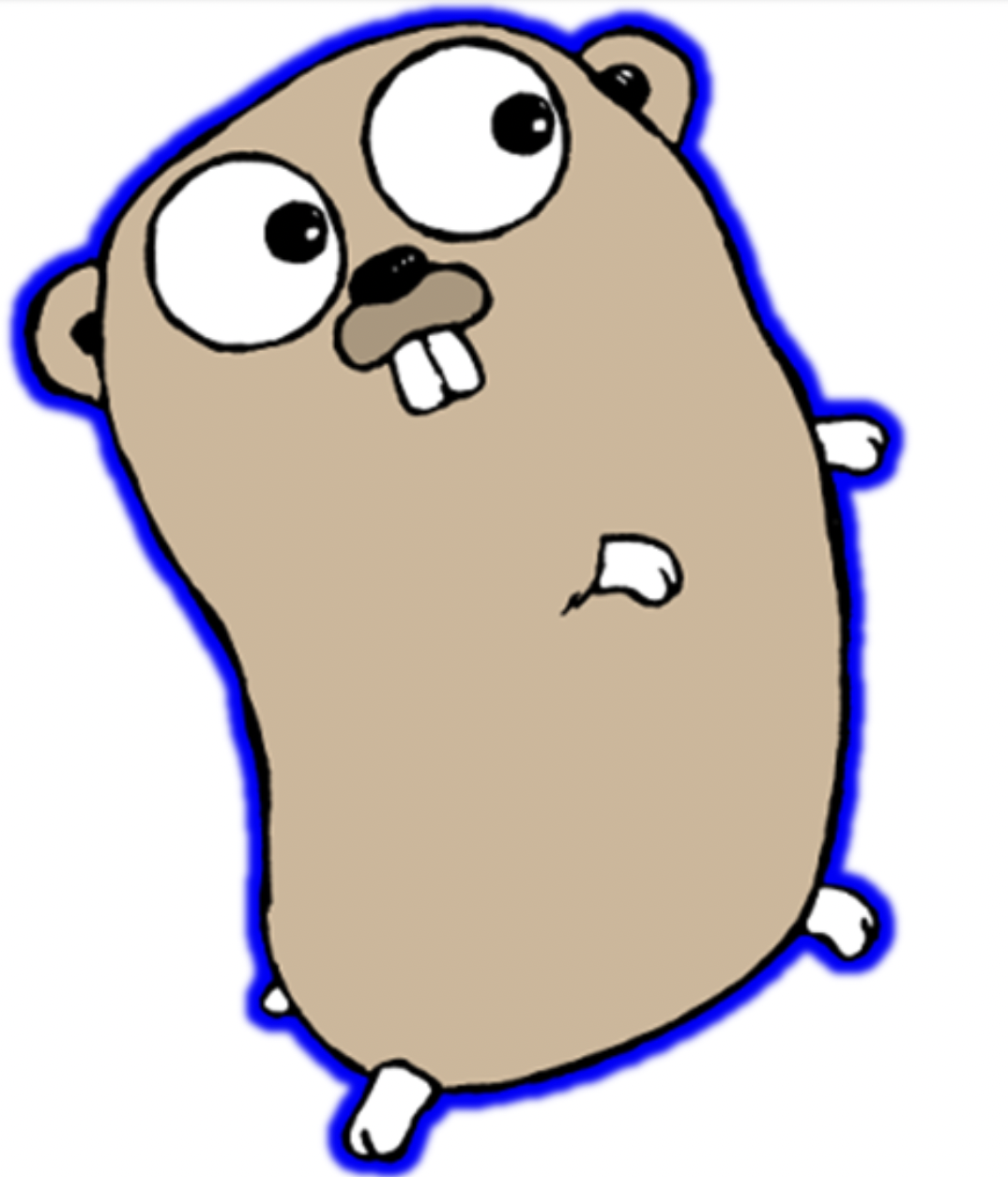 Gopher image with a blue glow