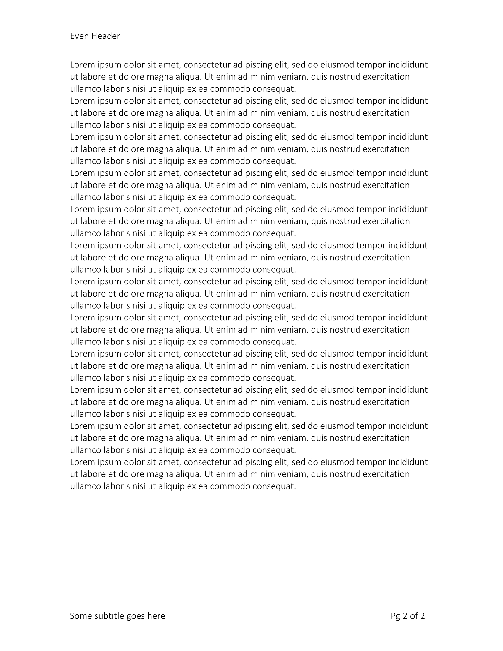 Footer with a subtitle and page numbers