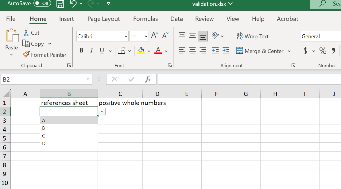 Drop-down populated from another sheet