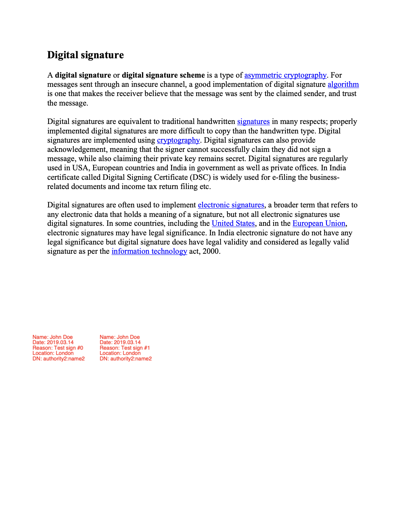 Two signature appearances added in separate revisions
